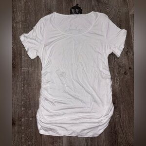 Classic White Short Sleeve MATERNITY Scrunch Tee